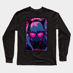 Anime Cat Girl | Quality Anime Design | Chibi Cat Girl Miaw | Manga Anime Art Long Sleeve T-Shirt